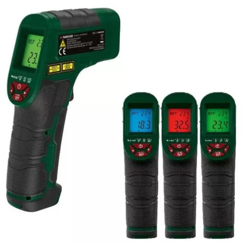 Parkside PTI 380 C2  infravörös hőmérő lézeres célzóval, lézeres infrahőmérő, tárgyhőmérő -50 től +380 °C -ig 8 pontos lézerrel