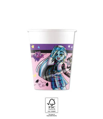 Monster High Friends papír pohár 8 db-os 200 ml FSC,