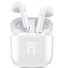   OYIB vezeték nélküli fejhallgató, Bluetooth 5.3 fejhallgató 4 mikrofonnal ENC Clear Call, Bluetooth fejhallgató érintésvezérlés 25 órás sztereó hangzás LED tápellátással, fejhallgatóval