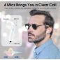 OYIB vezeték nélküli fejhallgató, Bluetooth 5.3 fejhallgató 4 mikrofonnal ENC Clear Call, Bluetooth fejhallgató érintésvezérlés 25 órás sztereó hangzás LED tápellátással, fejhallgatóval