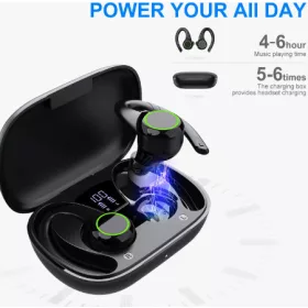   U5 TWS vezeték nélküli Bluetooth fejhallgató LED kijelző Ear Hook sport gamer fülhallgató mikrofon zajszűrővel Bluetooth fülhallgató 5.3