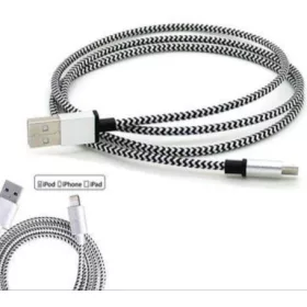   Textil bevonatú, törésmentes iPhone adat és töltőkábel 3 m szürke,