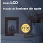 Digitális óra, BYONDSELF®, fa, elemmel, idő és hőmérséklet kijelzővel, ébresztő, szundi funkció, néma, háttérvilágítás állítás, 10x5x10 cm, barna