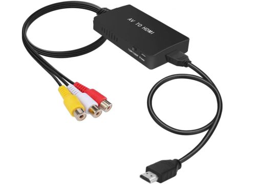 RCA-HDMI átalakító, AV-HDMI adapter, AV kompozit CVBS Video Audio Converter adapter, amely támogatja az 1080P felbontást PS2 / PS3 / STB / XBOX VHAS / VICR / Blue-ray