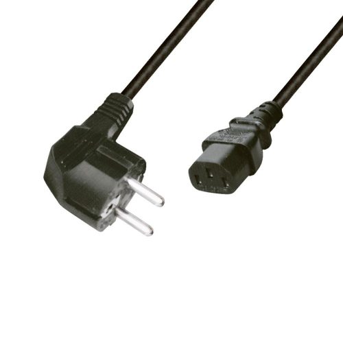 Home N 5 számítógépes hálózati csatlakozókábel, 2 m, H05VV-F 3G0,75 mm2 kábellel, védőérintkezős, max.1380W, fekete.