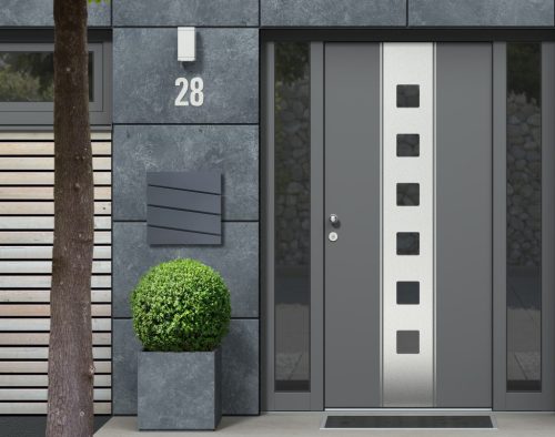 Postaláda horgyanyzott acélból újságtartóval antracit