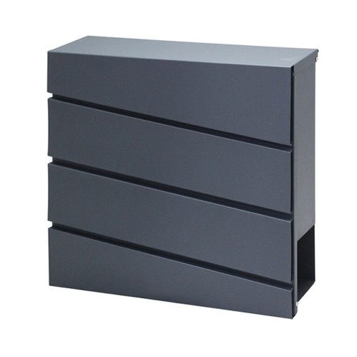 Postaláda horgyanyzott acélból újságtartóval antracit