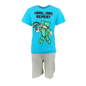   Minecraft Mine Nap Repeat gyerek rövid pizsama 6 év / 116 cm