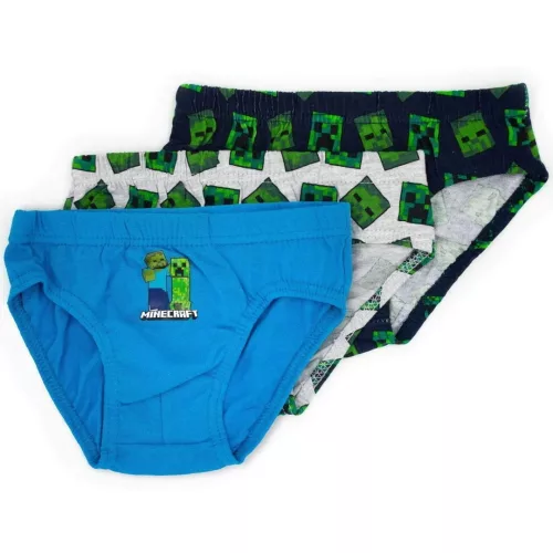 Minecraft Creeper gyerek fehérnemű, alsó 3 darab/csomag 6 év / 116 cm