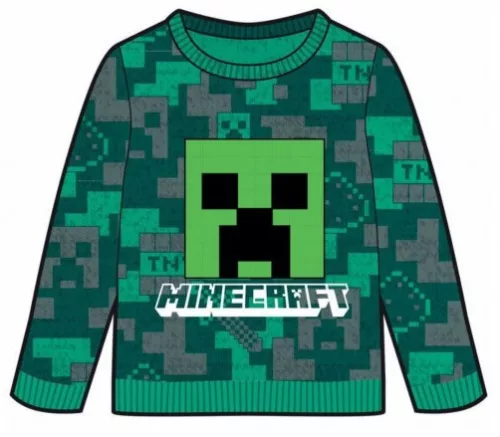 Minecraft Green gyerek kötött pulóver 8 év / 128 cm