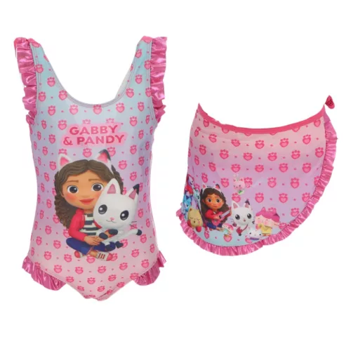 Gabi babaháza Pandy gyerek fürdőruha és sarong szett 7 - 8 év / 122 - 128 cm