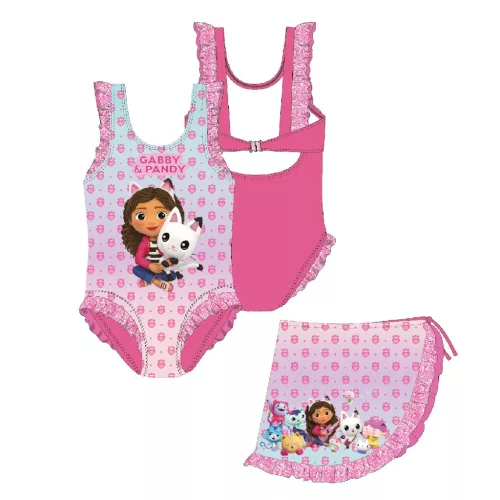 Gabi babaháza Pandy gyerek fürdőruha és sarong szett 7 - 8 év / 122 - 128 cm