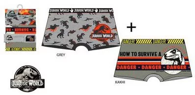 Jurassic World Danger Green gyerek boxeralsó 2 darab/csomag 4 - 5 év / 104 - 110 cm