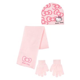   Hello Kitty Bow Pink gyerek sapka + sál + kesztyű szett 54 cm