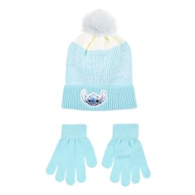   Disney Lilo és Stitch, A csillagkutya Ombre Blue  gyerek sapka + kesztyű szett 52 cm