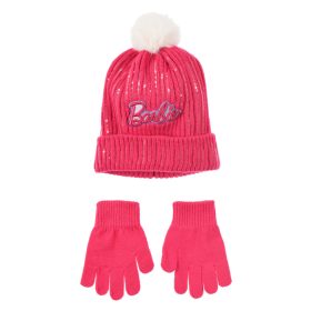 Barbie Pink flitteres gyerek sapka + kesztyű szett 52 cm
