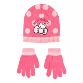   Hello Kitty Cute Dots Pink gyerek sapka + kesztyű szett 54 cm
