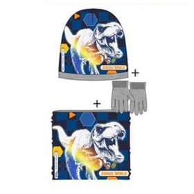   Jurassic World Attack Grey gyerek sapka + snood + kesztyű szett 52 cm
