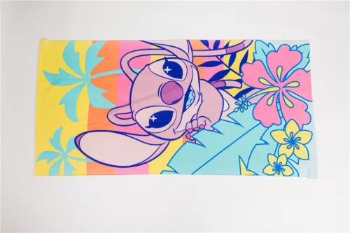 Disney Lilo és Stitch, A csillagkutya Floral Escape fürdőlepedő, strand törölköző 70x140cm (Fast Dry)