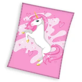 Unikornis Pink Heart polár takaró 150x200cm