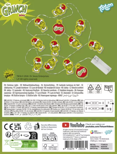 A Grincs Dr Seuss karácsonyi LED fűzér
