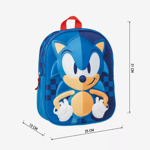 Sonic a sündisznó Spin Dash 3D hátizsák, táska 31 cm
