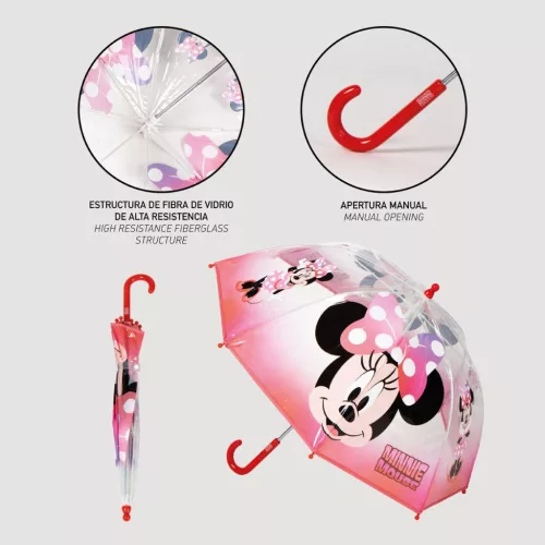 Disney Minnie Cheerful gyerek átlátszó esernyő Ø71 cm