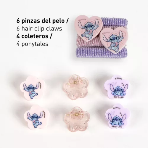 Disney Lilo és Stitch, A csillagkutya Alien Heart hajcsat, hajgumi szett dobozban