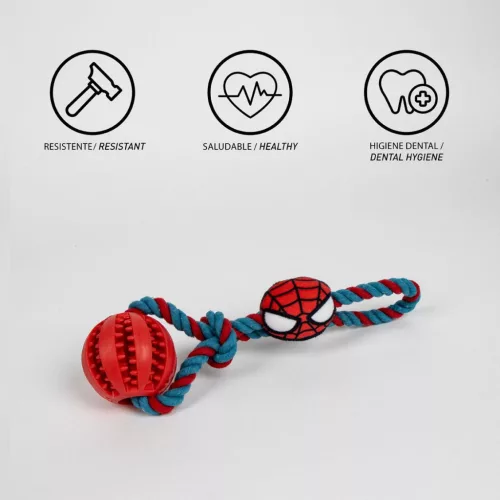 Pókember Hero kötél kutyajáték TPR labdával 30 cm