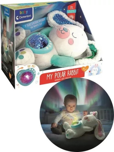Plüss nyuszi White éjszakai fény, projektor Clementoni