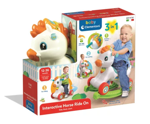 Interaktív hintaló Rainbow Rider 3 az 1-ben Clementoni