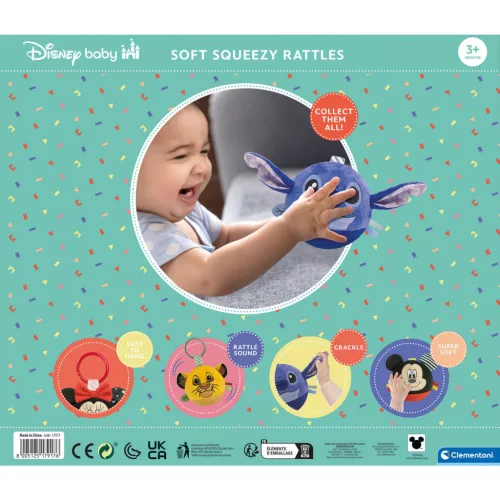 Disney Mickey Round plüss labdafigura, baba csörgő Clementoni