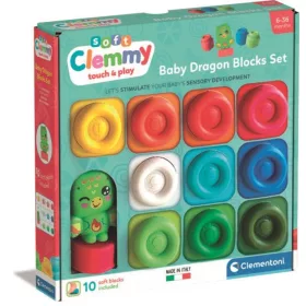   Színes Clemmy puha építőkocka szett 10 db-os figurával Clementoni
