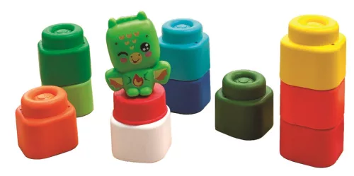 Színes Clemmy Dragon puha építőkocka szett 10 db-os figurával Clementoni