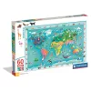 Térkép Wildlife 60 db-os maxi puzzle Clementoni