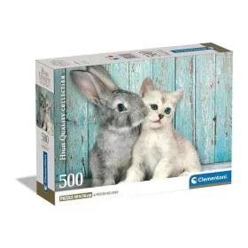 Állatos Cat & Bunny 500 db-os puzzle Compact Clementoni