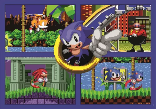 Sonic a sündisznó 64 Bit Fast 500 db-os Cube puzzle Clementoni