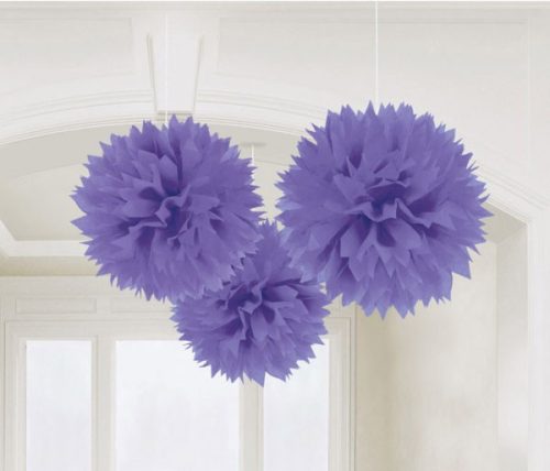 Lila New Purple függő pom pom dekoráció 3 db-os