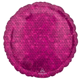 Rózsaszín Sequin mintás fólia lufi 43 cm