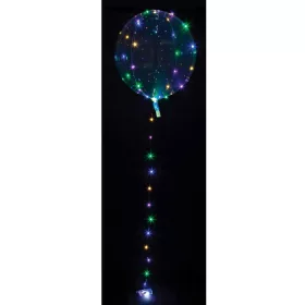 Színesen világító Crystal LED lufi, átlátszó