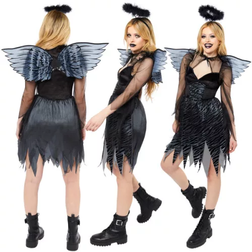 Bukott angyal Black felnőtt jelmez XL