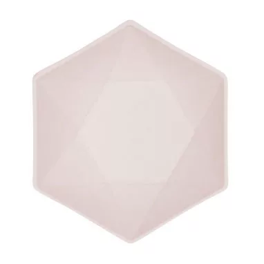 Rózsaszín Vert Decor hatszögletű mélytányér 6 db-os 15,8 cm