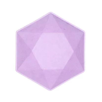 Lila Vert Decor hatszögletű mélytányér 6 db-os 15,8 cm