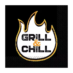 Grill & Chill Black szalvéta 16 db-os 33x33 cm