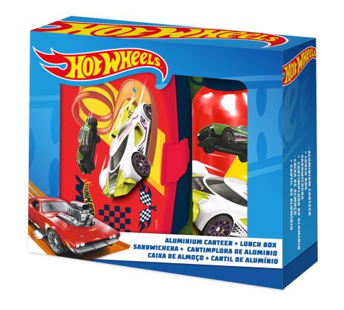 Hot Wheels szendvicsdoboz + alumínium kulacs szett