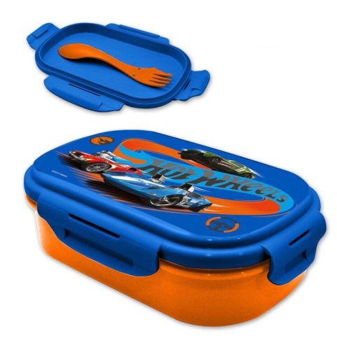 Hot Wheels szendvicsdoboz + evőeszköz szett