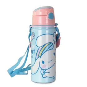   Hello Kitty Cinnamoroll alumínium szívószálas kulacs akasztóval 600 ml