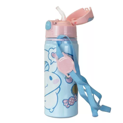 Hello Kitty Cinnamoroll alumínium szívószálas kulacs akasztóval 600 ml