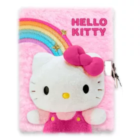 Hello Kitty Rainbow 3D plüss A5 lakatos napló