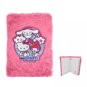 Hello Kitty Friends plüss A5 notesz, jegyzetfüzet